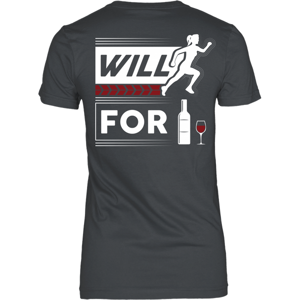 Wine Lover - Will Run For Wine - (Back Design)