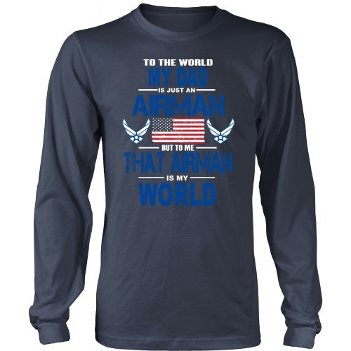 T-shirt - AIRFORCE - Dad Is My World - Front Design