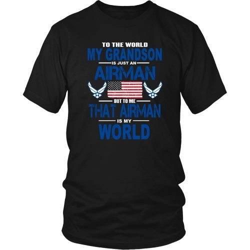T-shirt - AIRFORCE - Grandson Is My World - Front Design