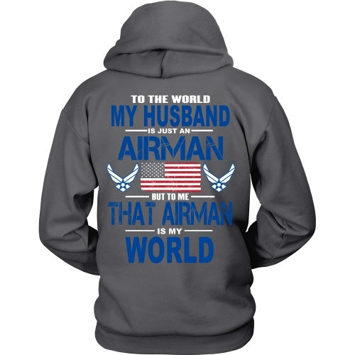 T-shirt - AIRFORCE - Husband Is My World - Back Design