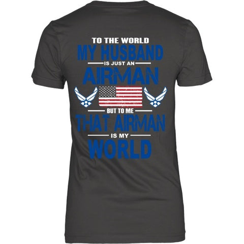 T-shirt - AIRFORCE - Husband Is My World - Back Design