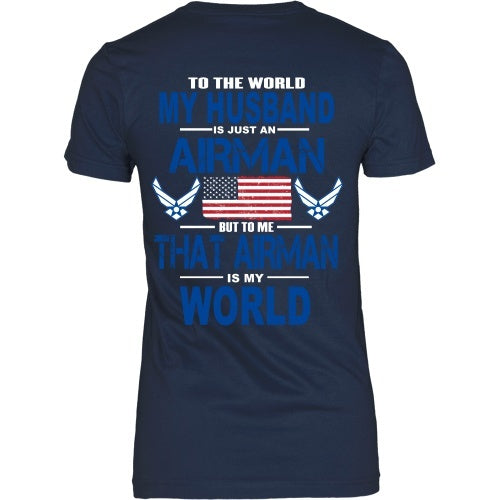 T-shirt - AIRFORCE - Husband Is My World - Back Design
