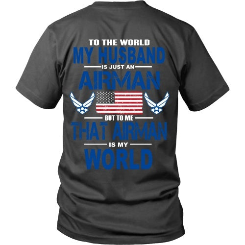 T-shirt - AIRFORCE - Husband Is My World - Back Design