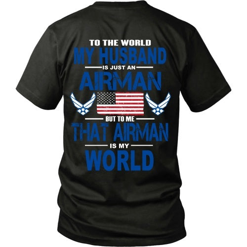 T-shirt - AIRFORCE - Husband Is My World - Back Design