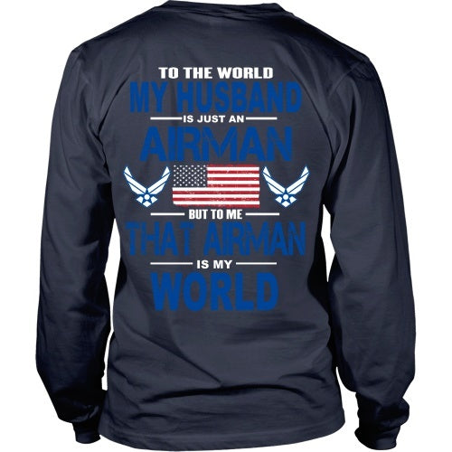 T-shirt - AIRFORCE - Husband Is My World - Back Design