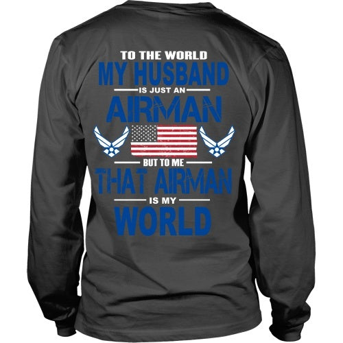 T-shirt - AIRFORCE - Husband Is My World - Back Design