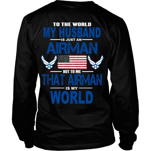 T-shirt - AIRFORCE - Husband Is My World - Back Design