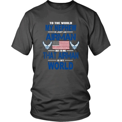 T-shirt - AIRFORCE - Nephew Is My World - Front Design