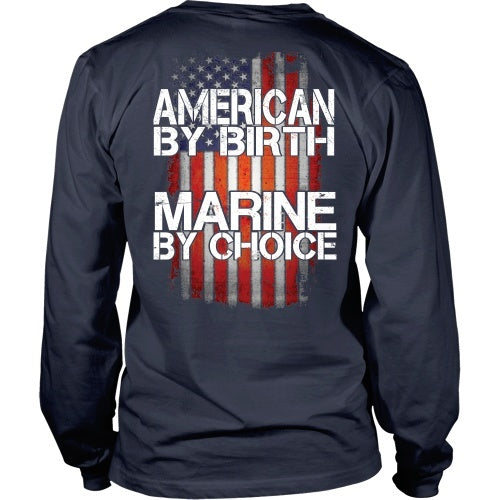 T-shirt - American By Birth - Marine By Choice - Back Design