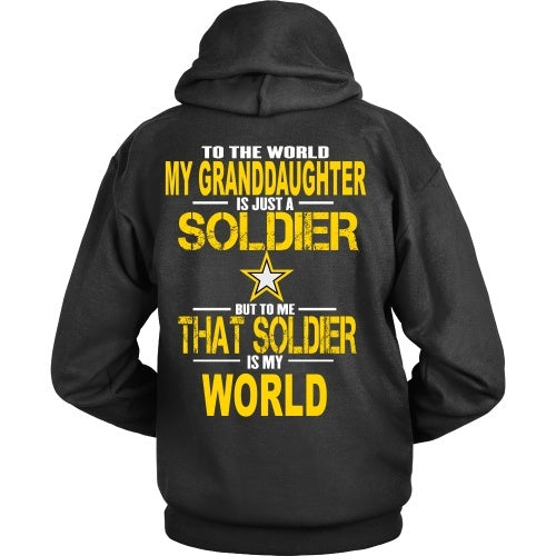 T-shirt - Army - Grandaughter Is My World - Back Design