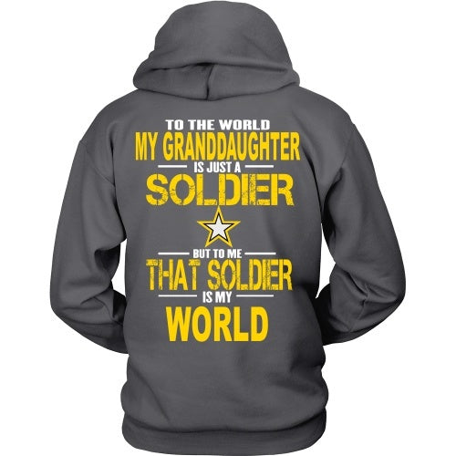 T-shirt - Army - Grandaughter Is My World - Back Design