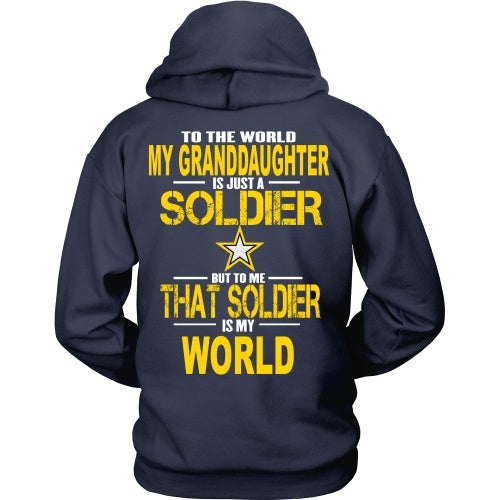 T-shirt - Army - Grandaughter Is My World - Back Design