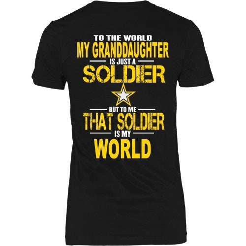 T-shirt - Army - Grandaughter Is My World - Back Design