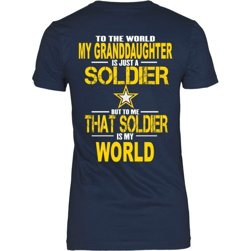 T-shirt - Army - Grandaughter Is My World - Back Design