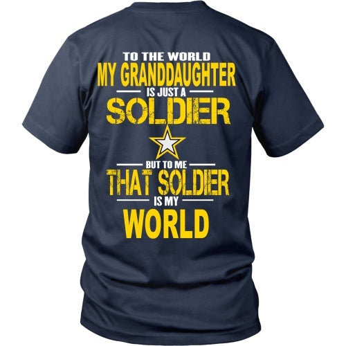 T-shirt - Army - Grandaughter Is My World - Back Design