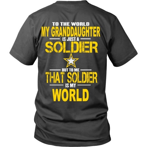 T-shirt - Army - Grandaughter Is My World - Back Design