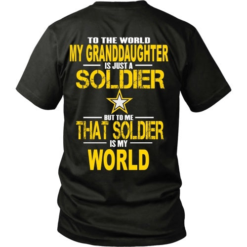 T-shirt - Army - Grandaughter Is My World - Back Design