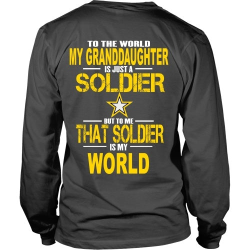 T-shirt - Army - Grandaughter Is My World - Back Design