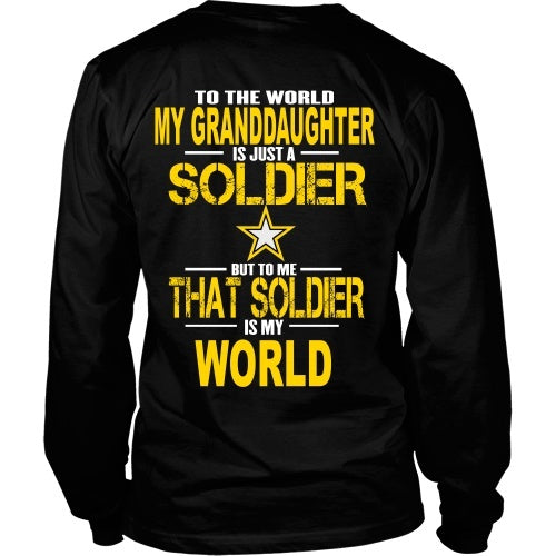 T-shirt - Army - Grandaughter Is My World - Back Design