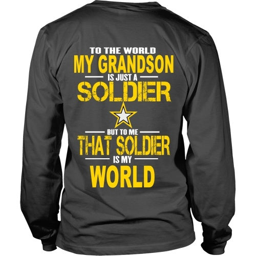 T-shirt - Army - Grandson Is My World - Back Design