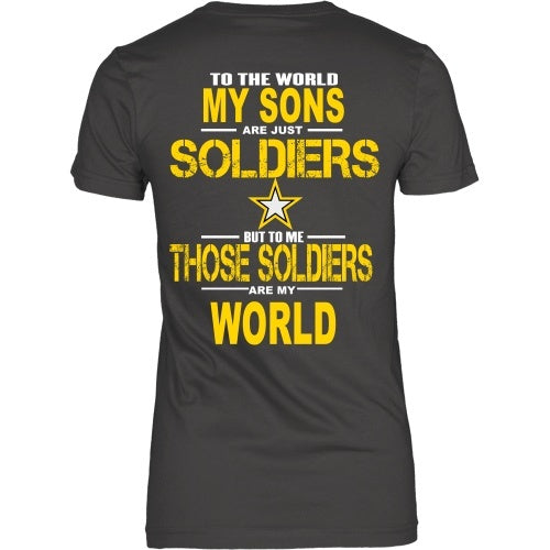 T-shirt - Army - My Sons Are My World - Back Design