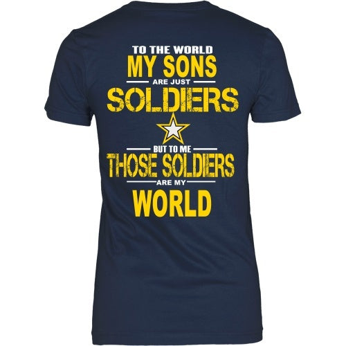 T-shirt - Army - My Sons Are My World - Back Design