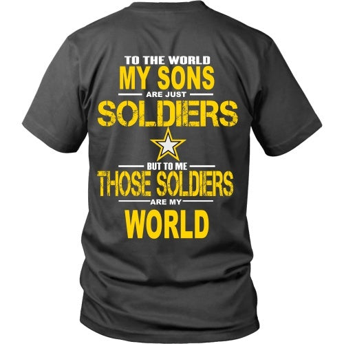 T-shirt - Army - My Sons Are My World - Back Design