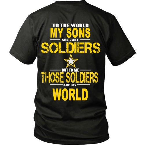 T-shirt - Army - My Sons Are My World - Back Design