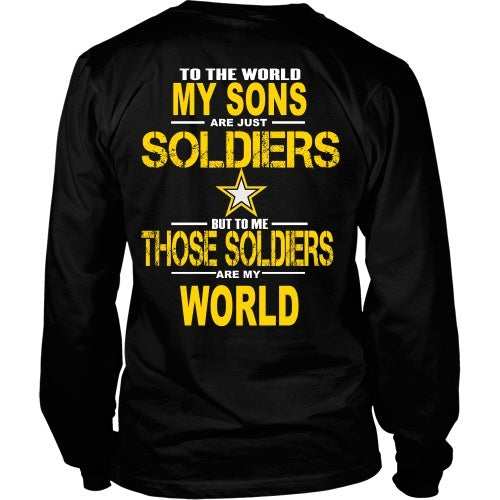 T-shirt - Army - My Sons Are My World - Back Design