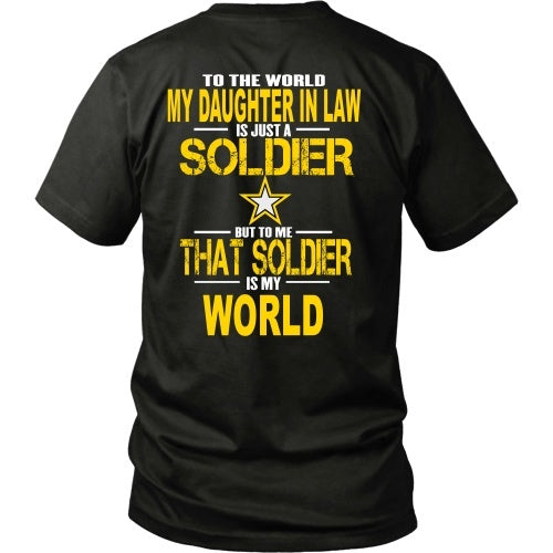 T-shirt - Army-To The World My Daughter In Law Is A Soldier - Back
