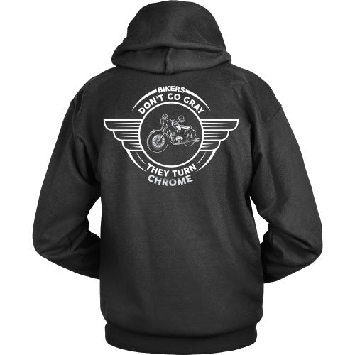 T-shirt - Bikers Don't Go Gray, They Go Chrome Tee - Back Design