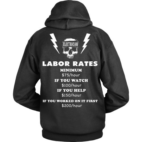 T-shirt - Electrician Labor Rates Tee-Back