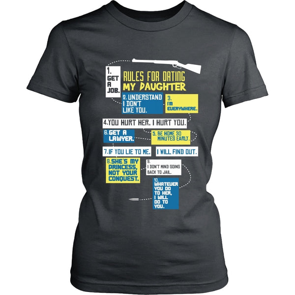T-shirt - Father - Rules For Dating My Daughter - Front Design