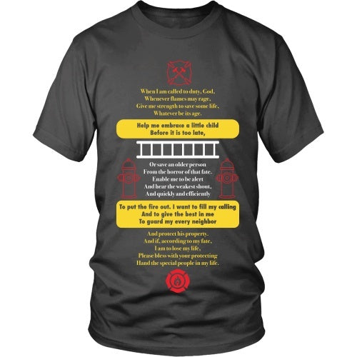 T-shirt - Firefighter Prayer - Version 2 - Front Design
