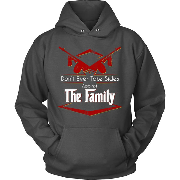 T-shirt - Godfather - (Red) Don't Ever Take Sides Against The Family - Front Design