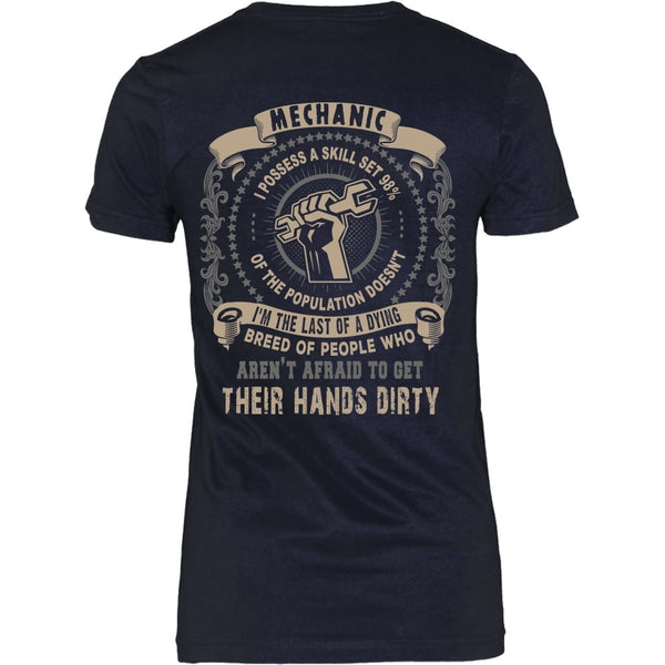 T-shirt - Mechanics Aren't Afraid To Get Their Hands Dirty - Back Design