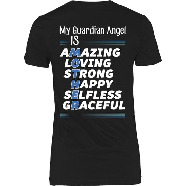 T-shirt - Mother Is My Guardian Angel (Blue) - Back Design