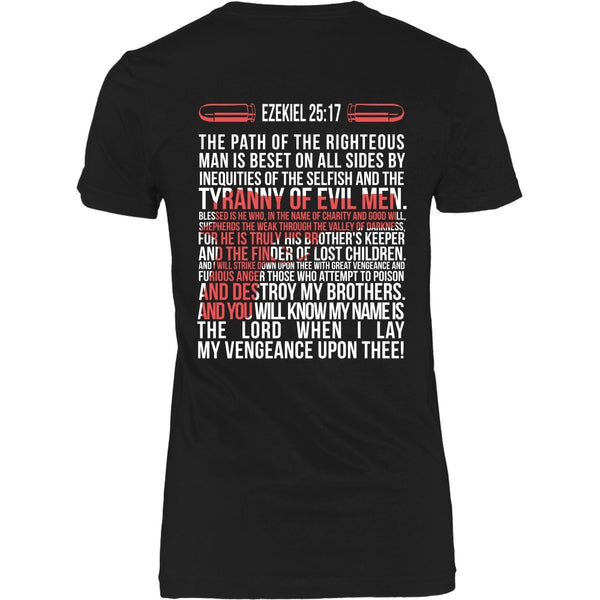 T-shirt - Pulp Fiction - Ezekial 25:17 (with Bullets) - Back Designs