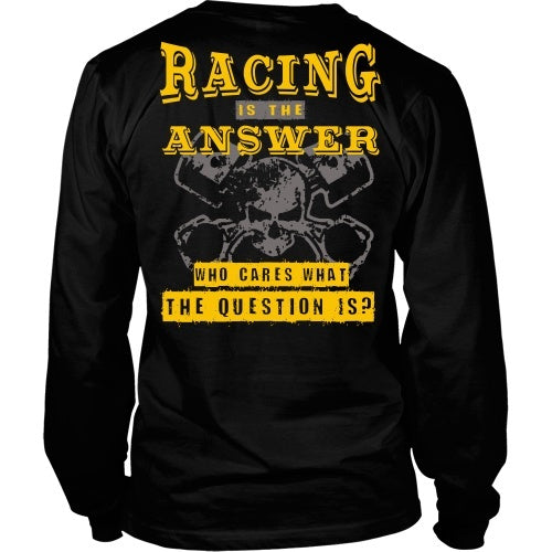 T-shirt - Racing Is The Answer Gold - Back Design