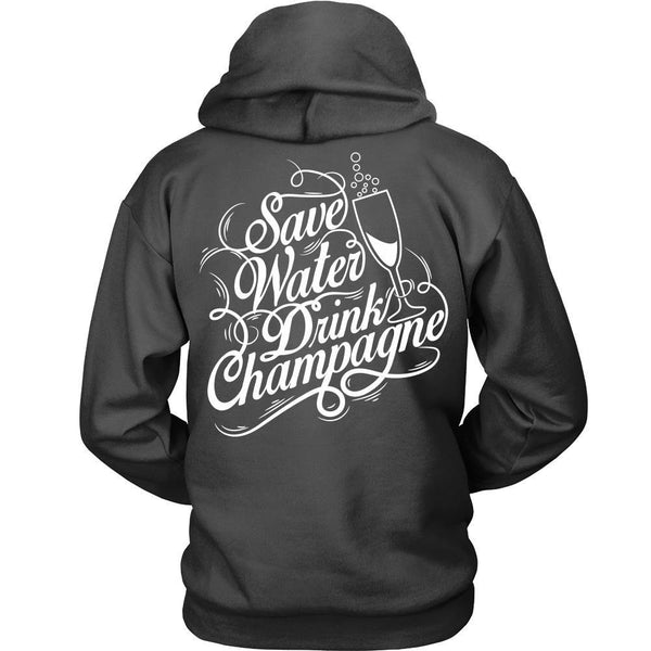 T-shirt - Save Water, Drink Champagn - Back Design