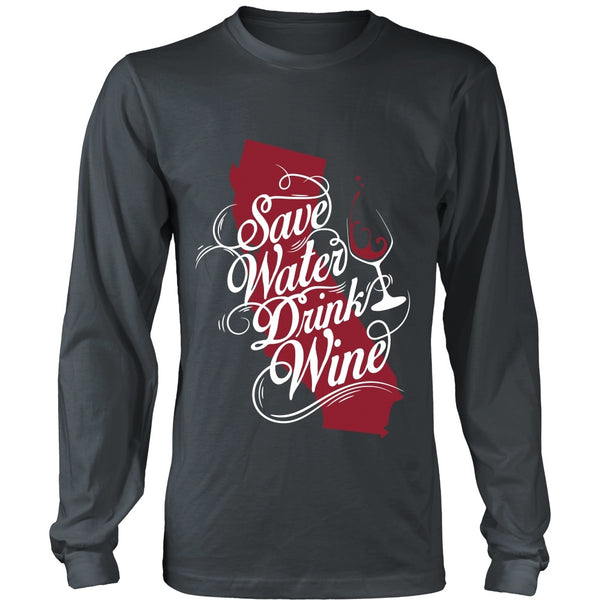 T-shirt - SAve Water, Drink Wine - Front Design