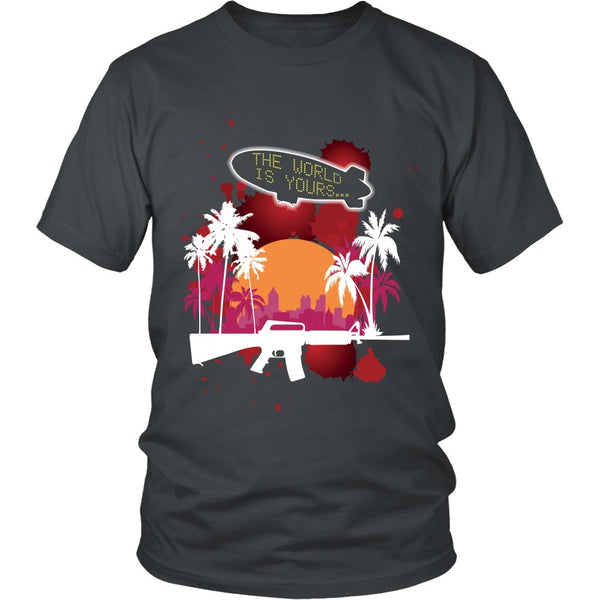 T-shirt - Scarface - The World Is Yours Blimp -Red-  Front Design