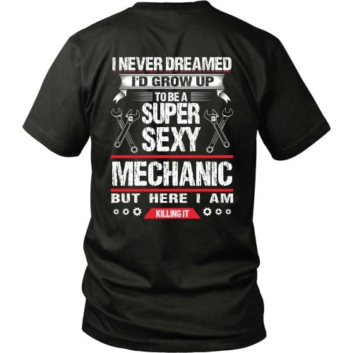 T-shirt - Sexy Mechanic, Killing It - Back Design