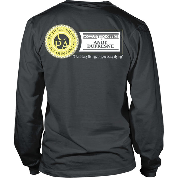 T-shirt - Shawshank Redemption - Dufresne Accounting (Yellow) - Back Design