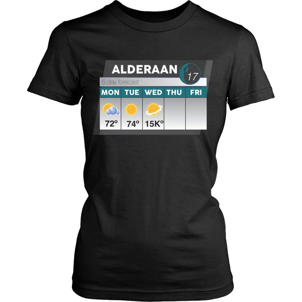 T-shirt - Star Wars - Alderaan Forecast - Front Design