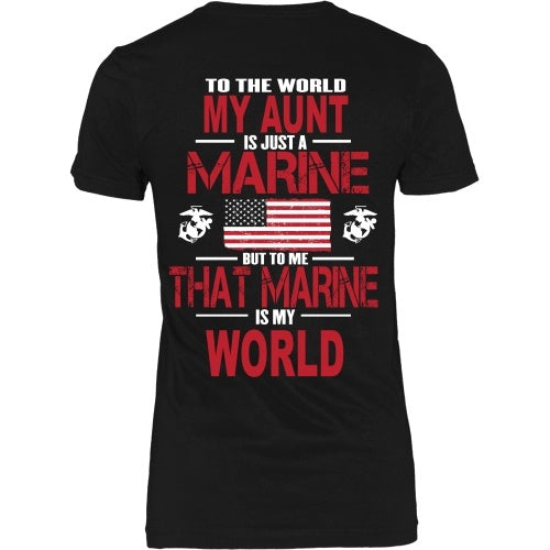 T-shirt - To The World My Aunt Is A Marine - Back