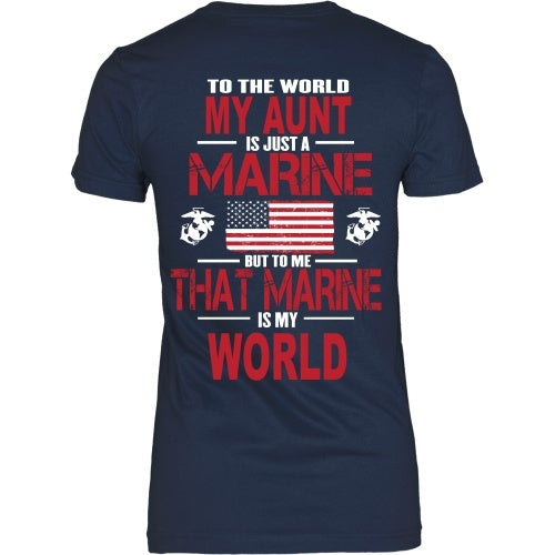 T-shirt - To The World My Aunt Is A Marine - Back