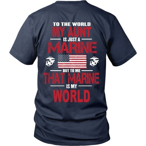 T-shirt - To The World My Aunt Is A Marine - Back