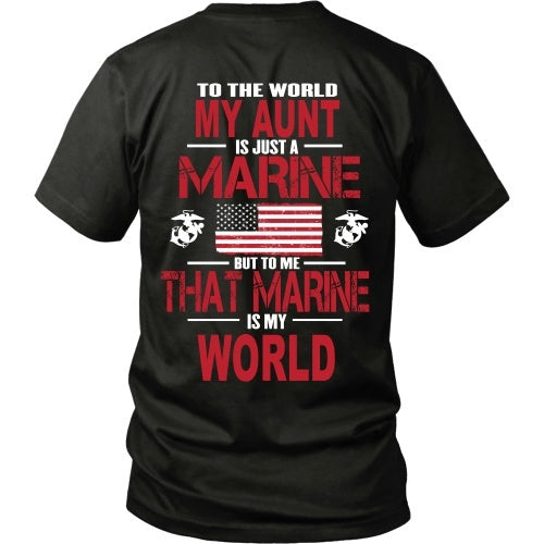 T-shirt - To The World My Aunt Is A Marine - Back