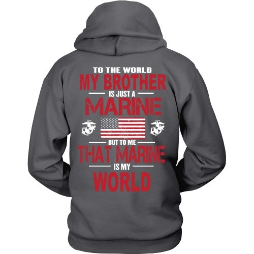 T-shirt - To The World My Brother Is A Marine - Back